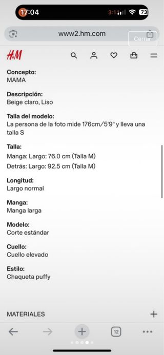 Chaquetón porteo mamá beige talla única