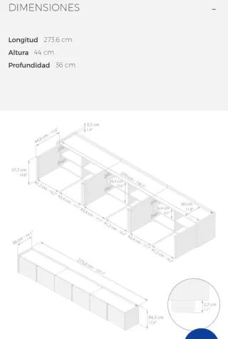 Mueble bajo de TV y almacenaje
