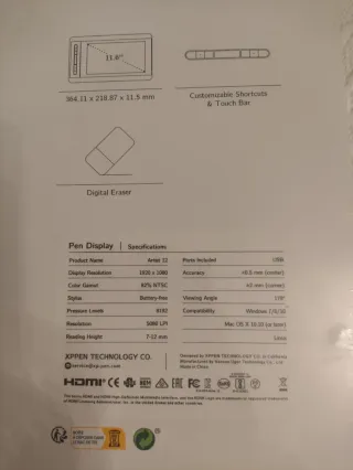 Tableta Gráfica XP-PEN Artist 12 (PRECINTADO)