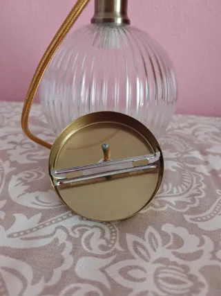 Lámpara colgante cristal y metal