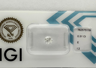 Diamante Natural 0.51ct Redondo E I2