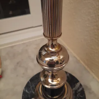 Pie de lámpara antiguo mármol y metal