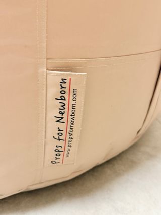 Puf redondo fotografía newborn beige