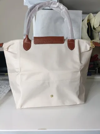 Bolso Longchamp Blanco y Marrón