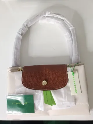 Bolso Longchamp Blanco y Marrón