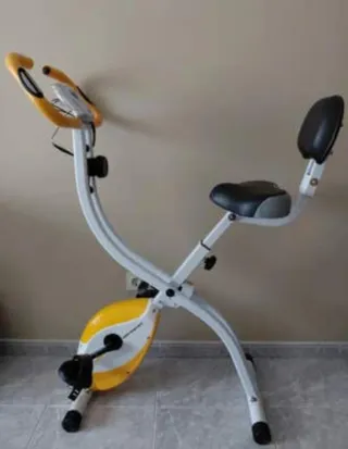 Bicicleta Estática Plegable Amarilla