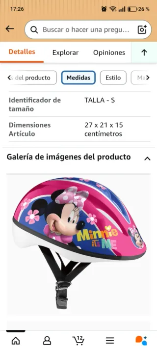Casco infantil Minnie Mouse rosa