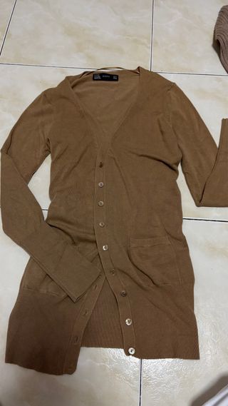 Cárdigan Zara Lana Marrón Talla Única