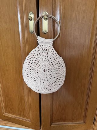 Bolso ganchillo boho beige