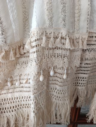 Chaqueta boho conchas y flecos