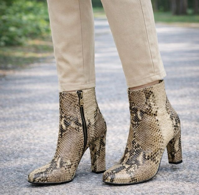 Botines Zara Piel Estampado Serpiente Talla 39