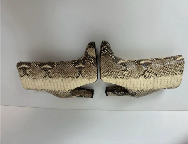 Botines Zara Piel Estampado Serpiente Talla 39