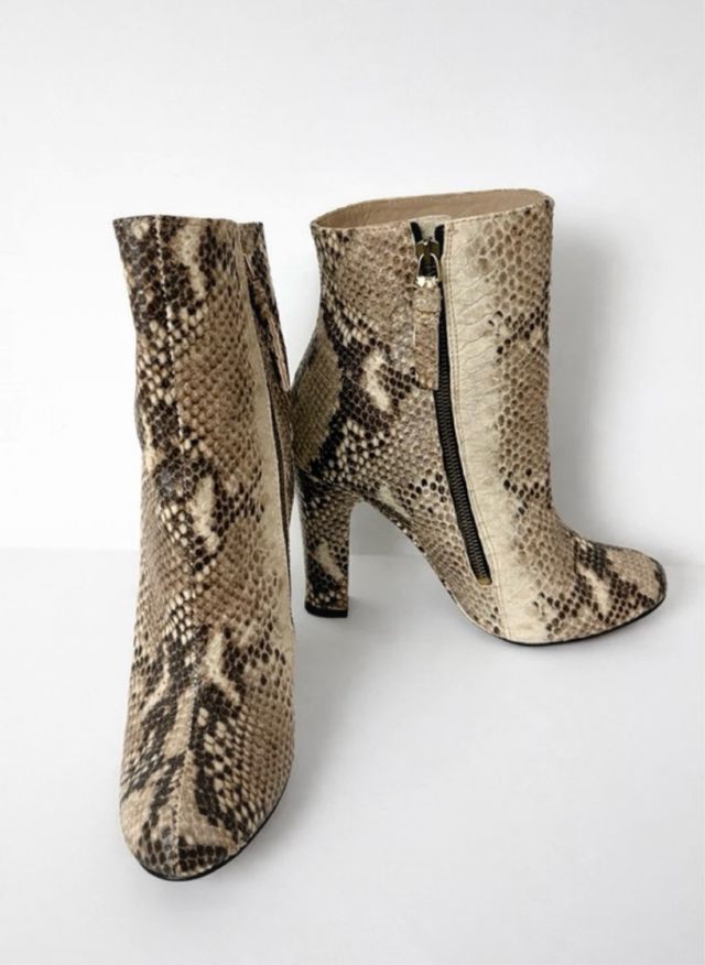 Botines Zara Piel Estampado Serpiente Talla 39
