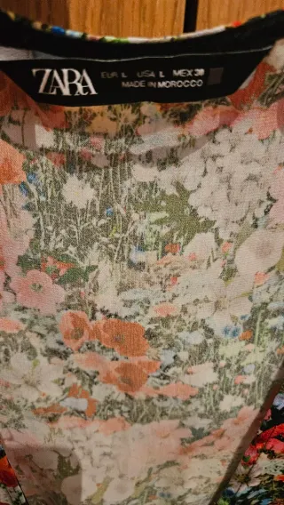 Vestido Zara Estampado Flores Talla L