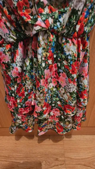 Vestido Zara Estampado Flores Talla L