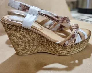 Marella Sandali Zeppa Beige Multicolor