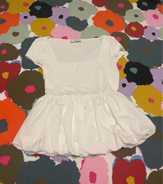 Camiseta Mango Blanca Globo