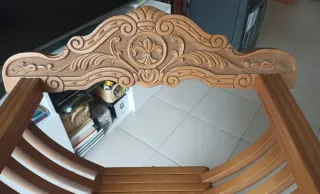 Pareja Sillas Curvas Madera Tallada