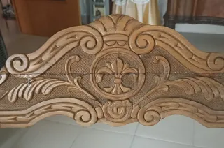 Pareja Sillas Curvas Madera Tallada