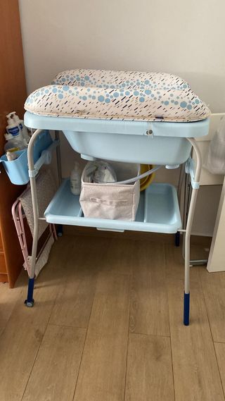 Cambiador bañera bebé azul