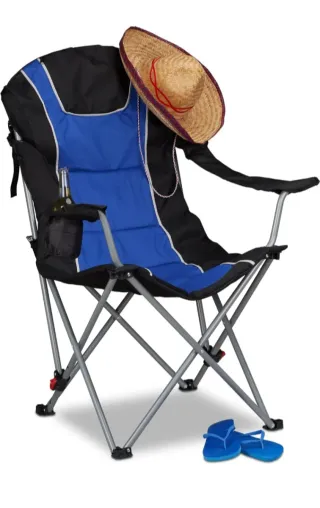 Silla Plegable Camping Relaxdays Azul