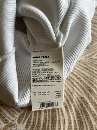 Top ajustado guindilla blanco Bimba y Lola