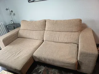 Sofá deslizable  de 3 plazas marron claro