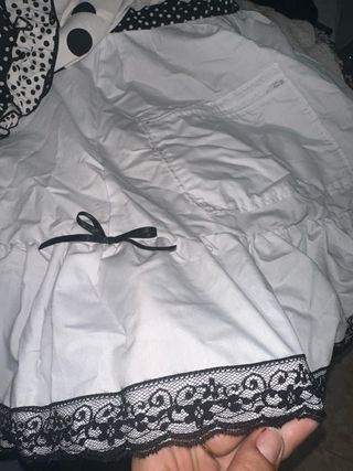 Traje Flamenca Lunares Blanco y Negro