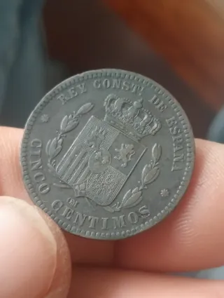 Moneda 5 céntimos Alfonso XII 1879