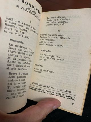 Libretti Canzoni Festival 1954 & Al Chiari di Luna