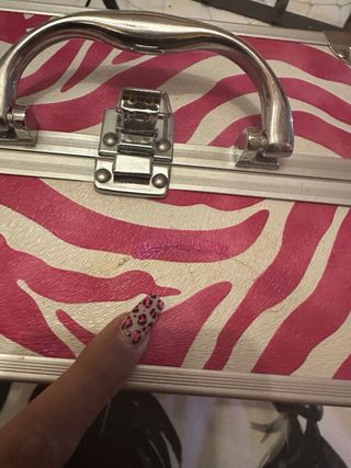 Neceser Insular estampado cebra rosa