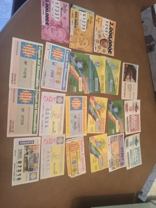 Lotería y cupones antiguos