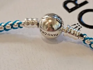 Pulsera Pandora Cordón Azul Plata 21cm