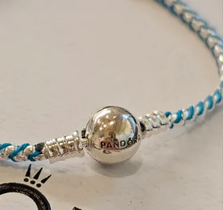 Pulsera Pandora Cordón Azul Plata 21cm