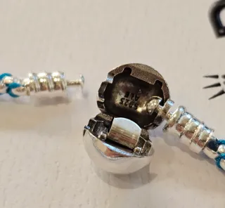 Pulsera Pandora Cordón Azul Plata 21cm