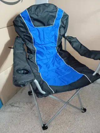 Silla Plegable Camping Relaxdays Azul