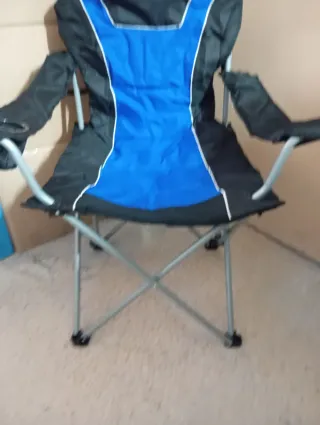 Silla Plegable Camping Relaxdays Azul