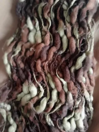 Bufanda de lana beige y marrón