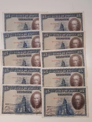 95 billetes españoles.