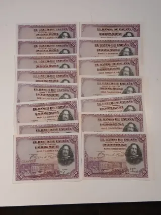 95 billetes españoles.