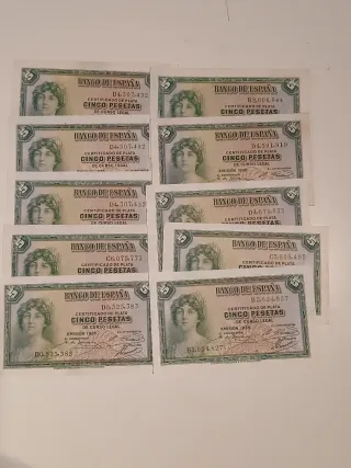 95 billetes españoles.