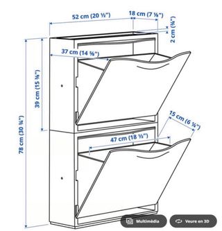 Zapatero IKEA TRONES negro