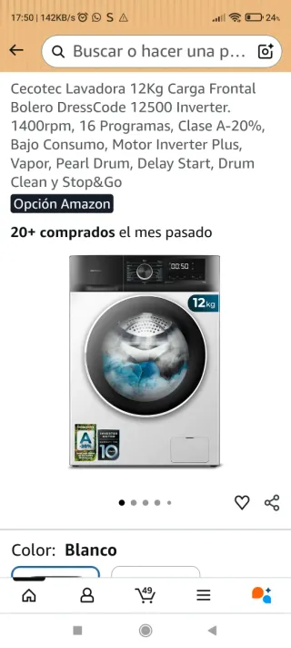 Lavadora Cecotec Bolero 12kg