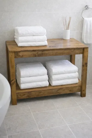 Consola de baño madera reciclada roble