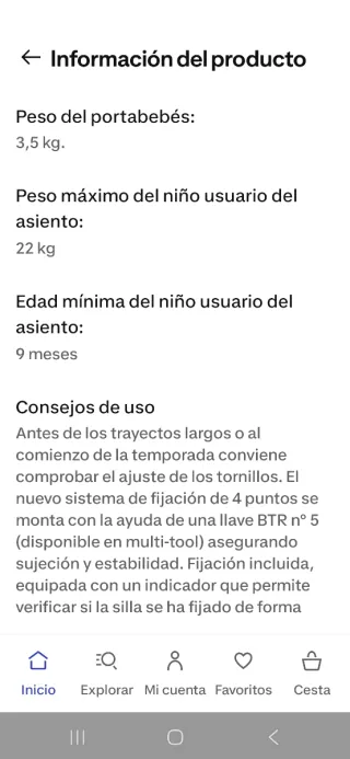 Silla hamax Siesta Bebé y niños Bicicleta