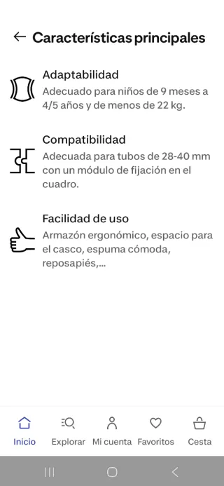 Silla hamax Siesta Bebé y niños Bicicleta