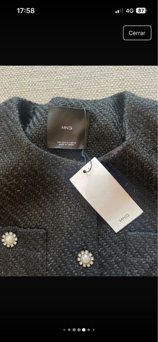 Chaqueta joya Mango negra