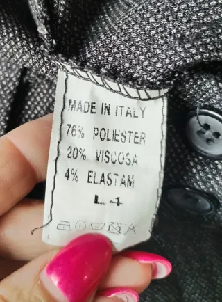 Pantaloni grigi con polsini neri