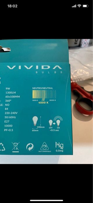 Lampadine LED VIDA 9W Luce Naturale x3