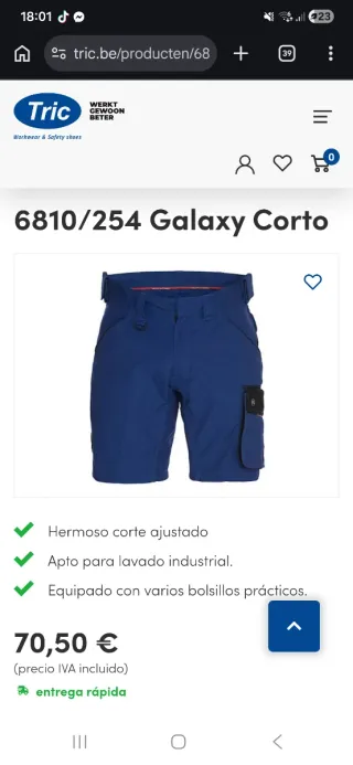 Snickers Pantalón Corto Obras Azul